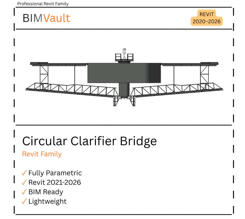 Circular Clarifier Bridge | Parametric Revit Family