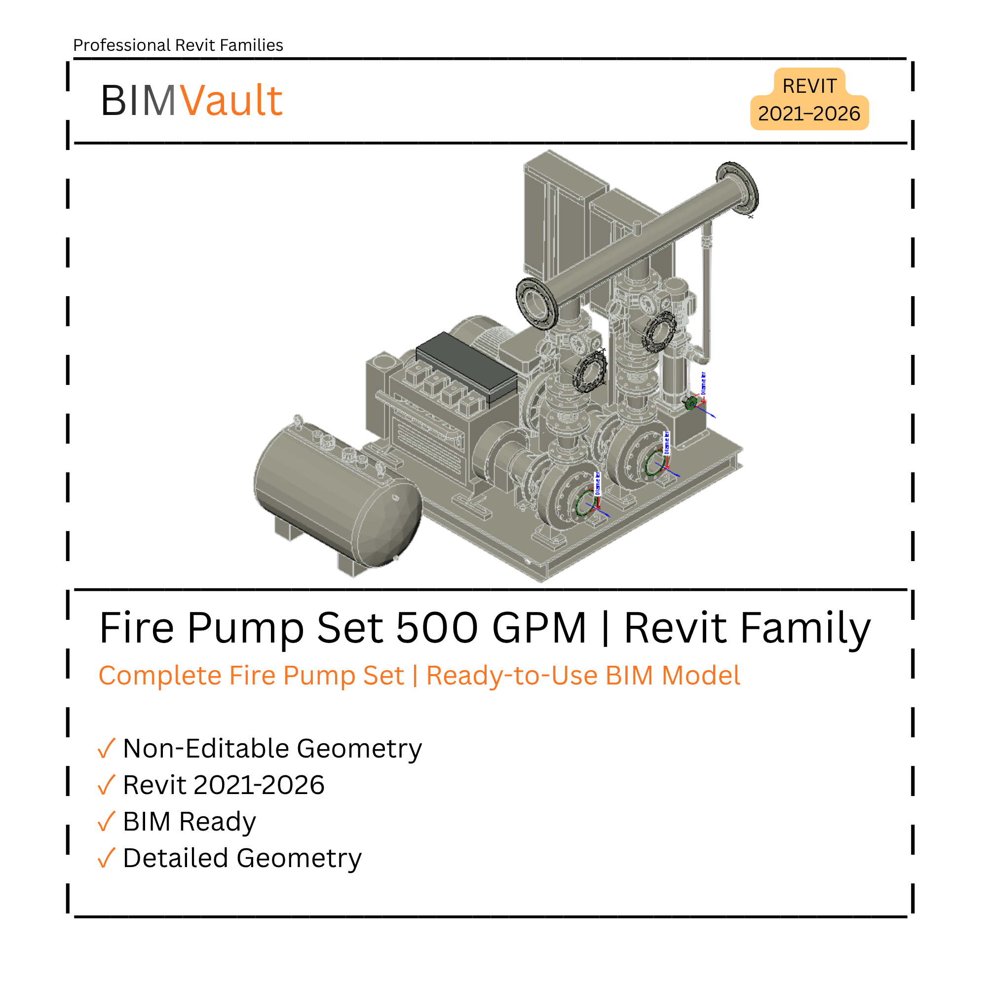 Fire Pump Set 500 GPM | Revit Family