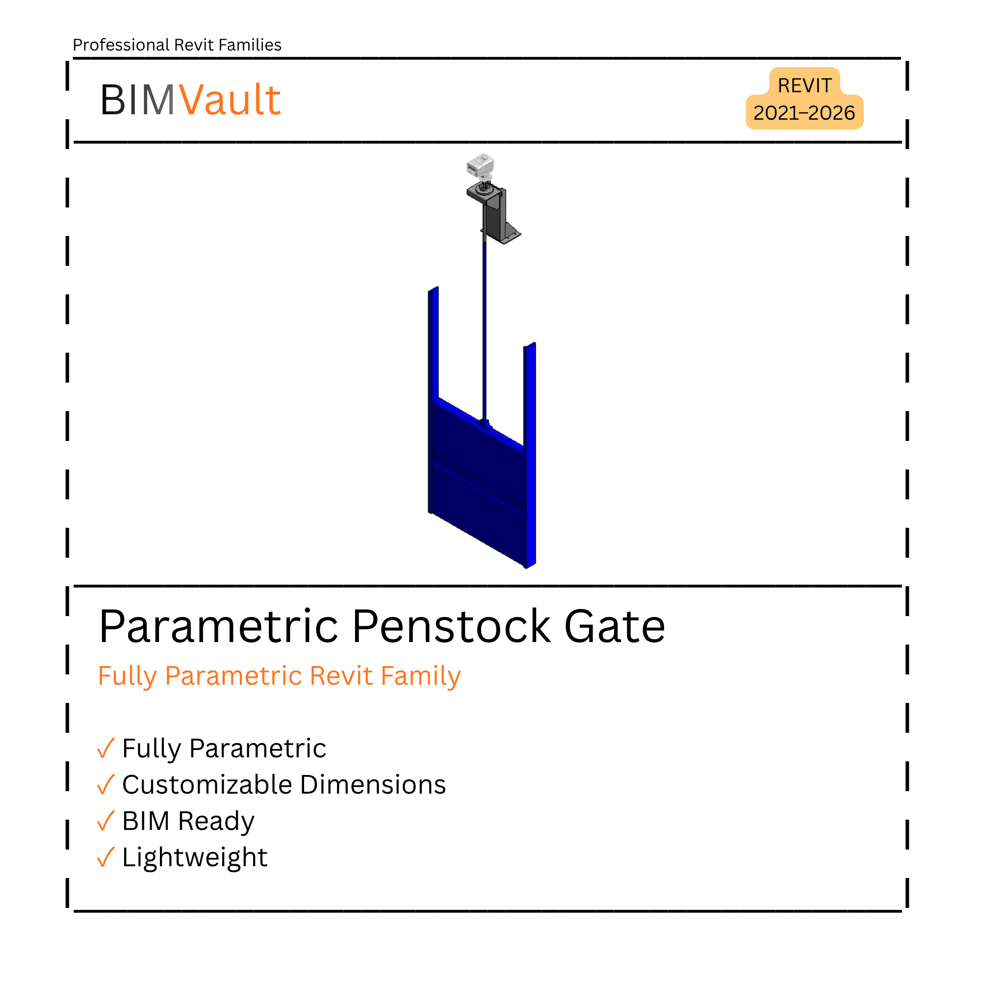 Parametric Penstock Gate | Fully Parametric Revit Family